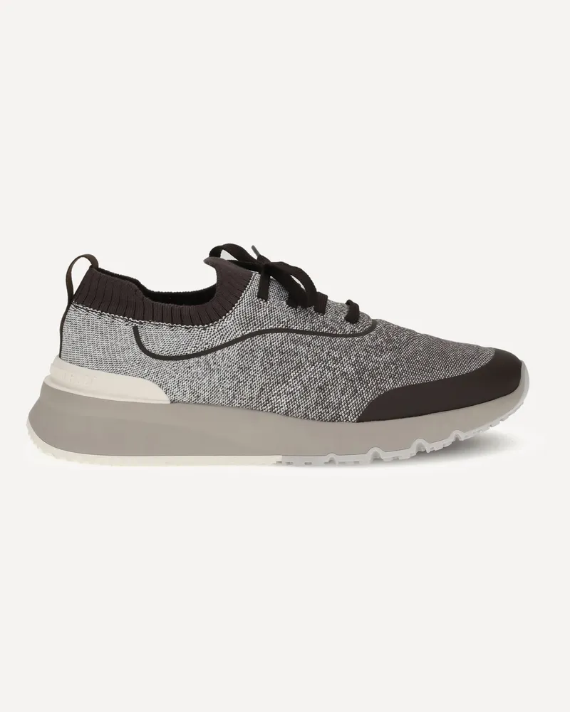 Brunello Cucinelli Techno cotton knit Sneakers runners Male Grey