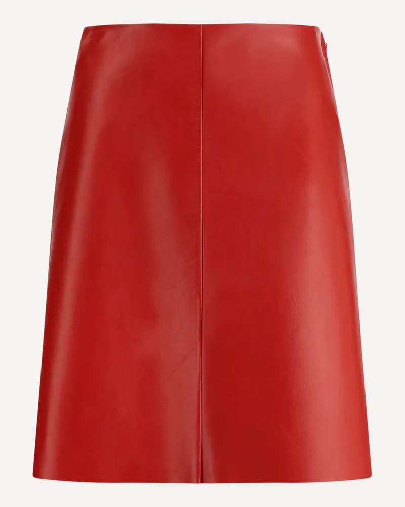 Miu Miu Nappa Leather Skirt Female Red