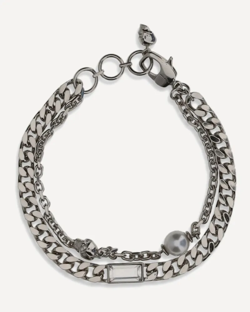 Alexander McQueen Skull Bracelet Male Silver