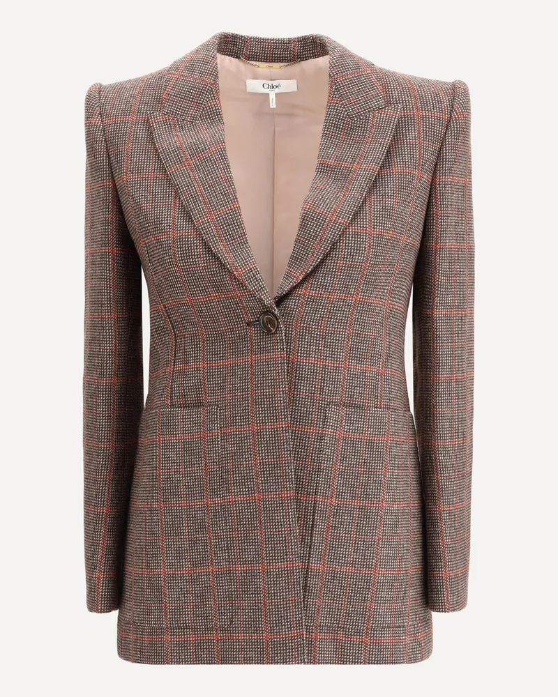 Chloé Wool plaid Blazer Female Brown