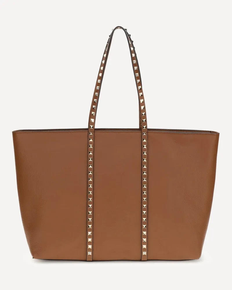 Valentino Garavani Medium Rockstud Tote Bag Female Brown