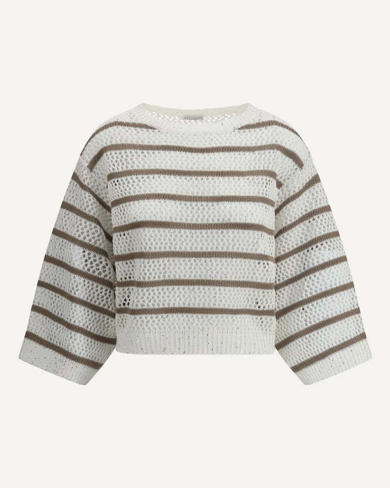 Brunello Cucinelli Sweater in perforated knit Female White