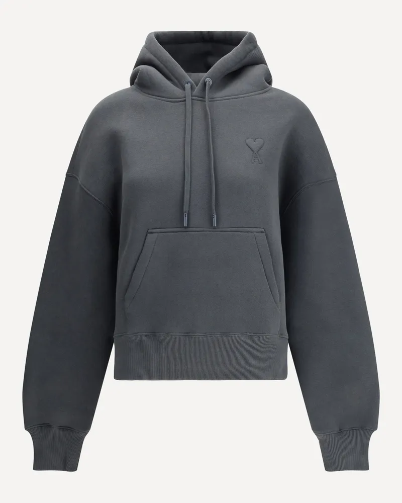 AMI Paris Ami De Coeur Hoodie Female Grey