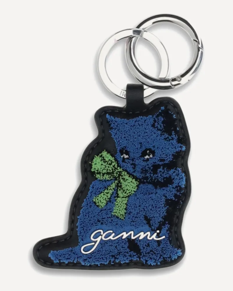 Ganni Kitty Keyring Female Blue