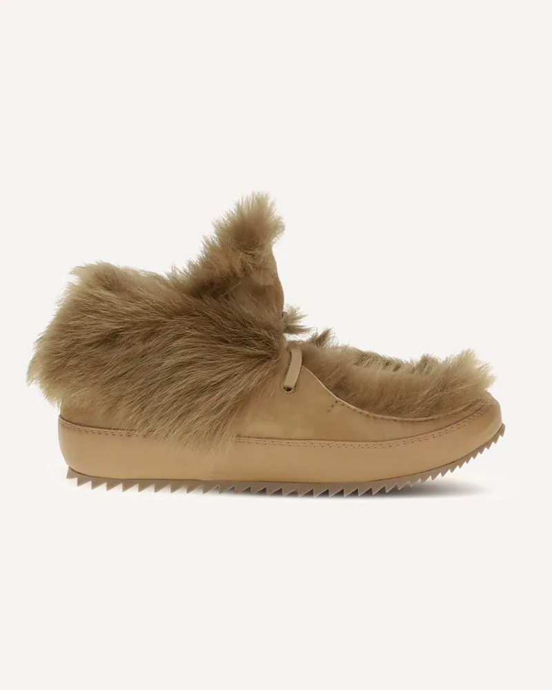 Pedro Garcia Furry Ankle Boots Female Beige