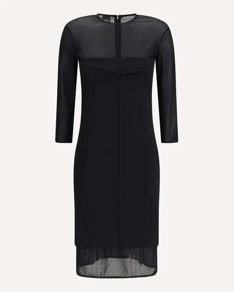 Pinko Knee-Length Dress with sheer inserts Female Black