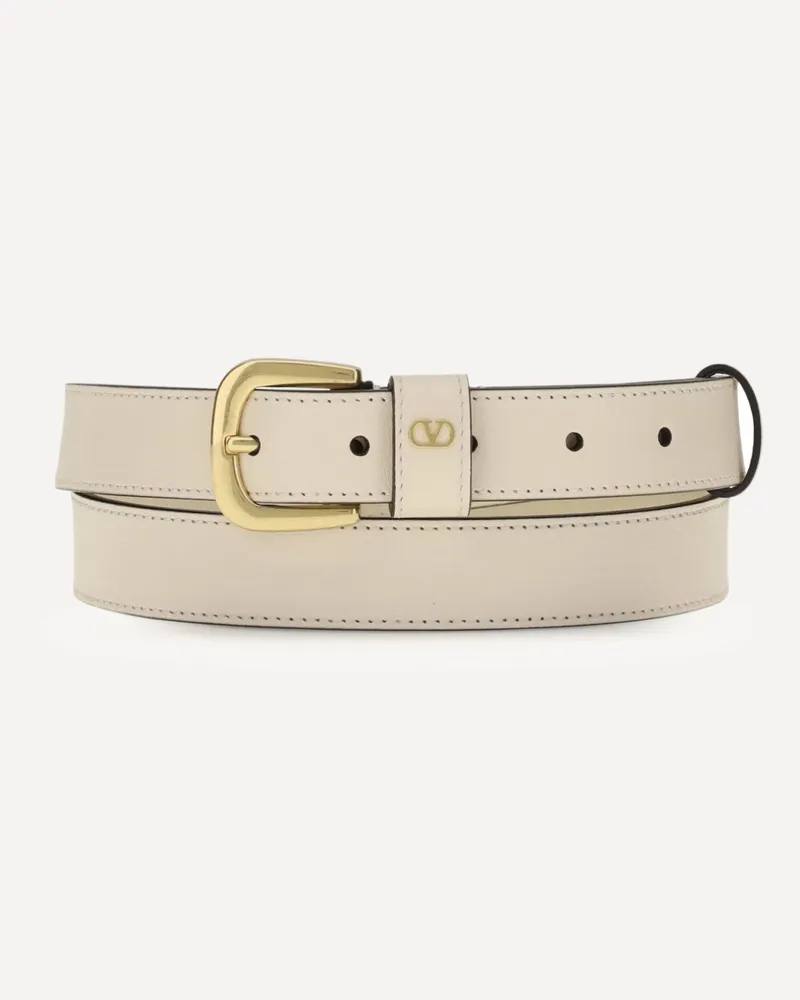 Valentino Garavani Leather Belt Female White
