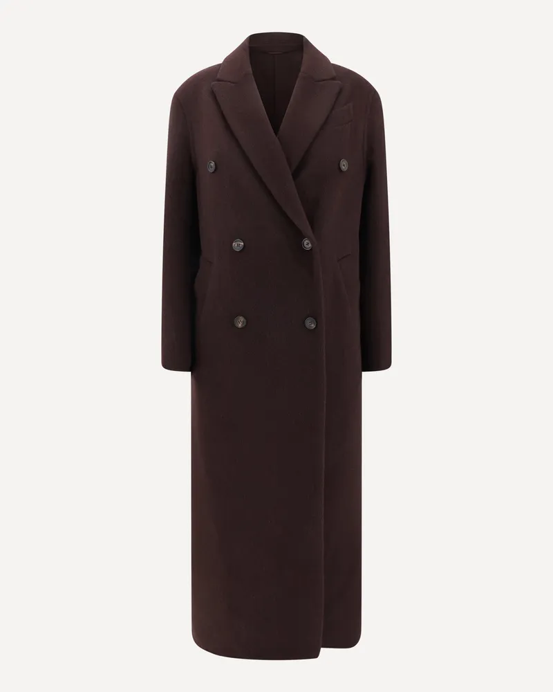 Brunello Cucinelli Long cashmere Coat Female Bordeaux