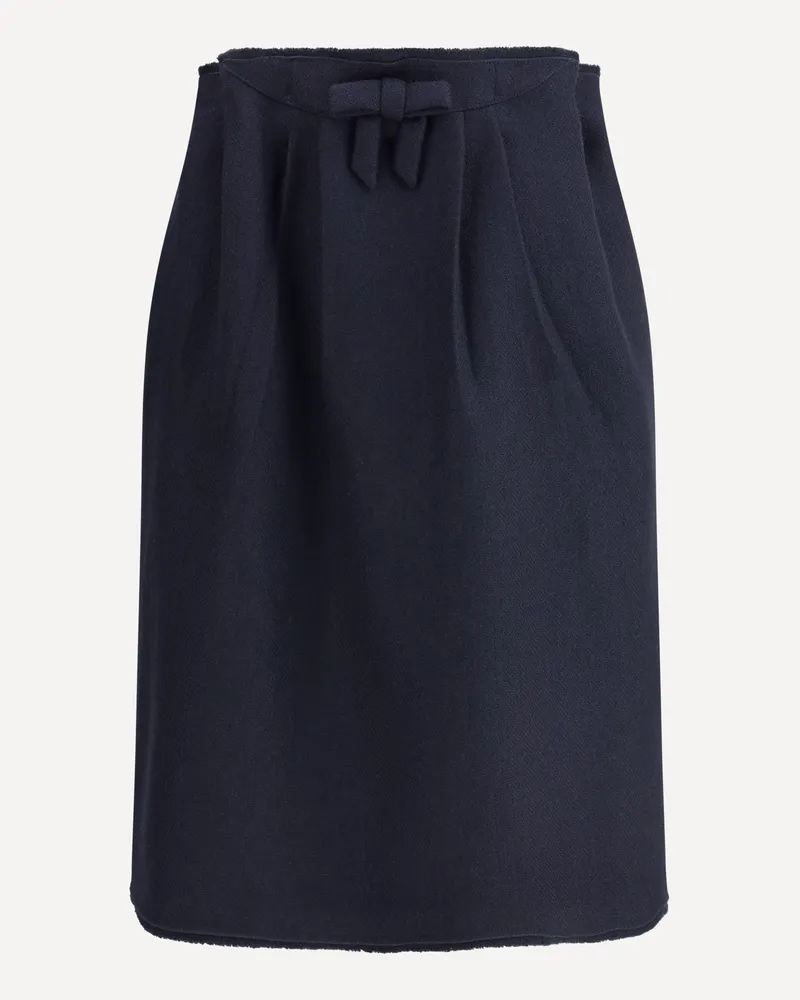 Prada Chevron Wool midi Skirt Female Blue
