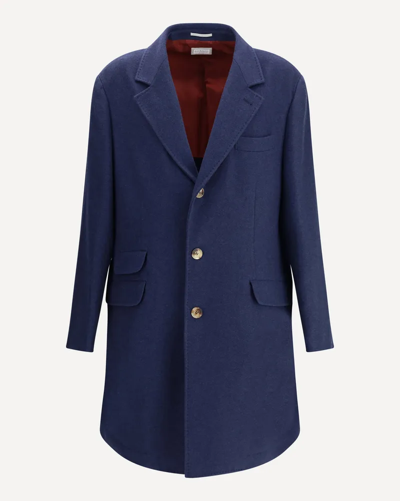 Brunello Cucinelli Lightweight Cloth Coat Male Blue