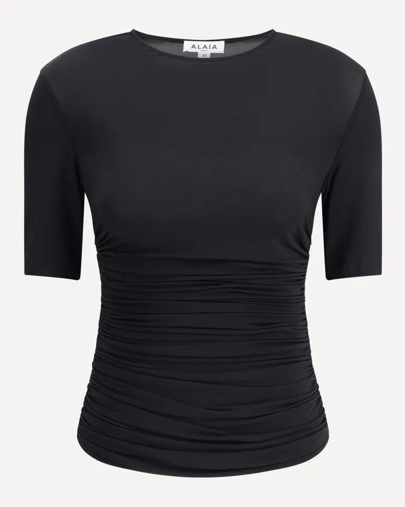 Alaïa Pleated T-Shirt Female Black