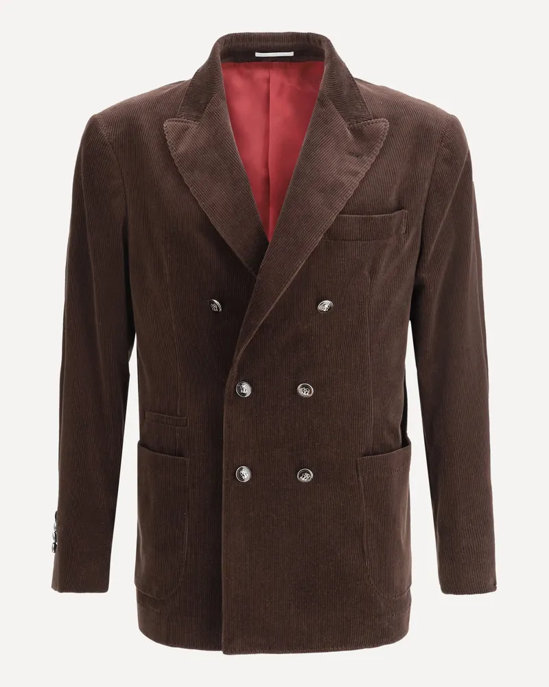 Brunello Cucinelli Velvet Blazer Jacket Male Brown
