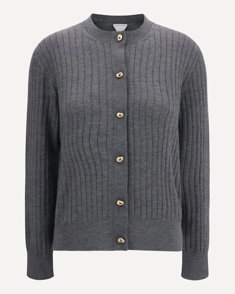 Bottega Veneta Ribbed Cardigan Female Grey