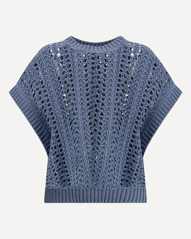 Brunello Cucinelli Lace-knit Vest Female Blue