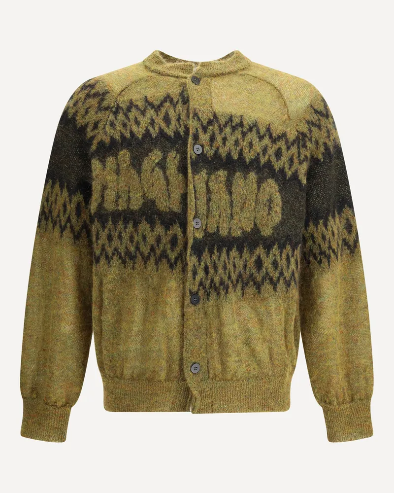 Magliano Cardigan in Mohair Wool blend Male Yellow