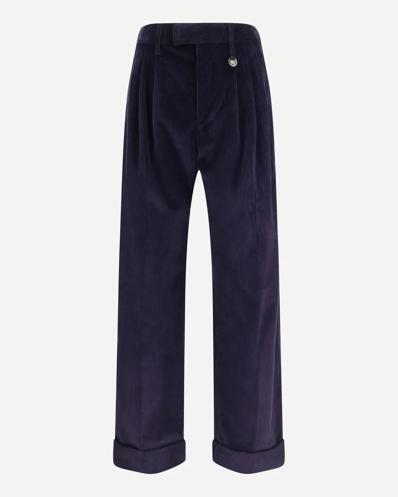 Burberry Cotton corduroy Trousers Male Blue