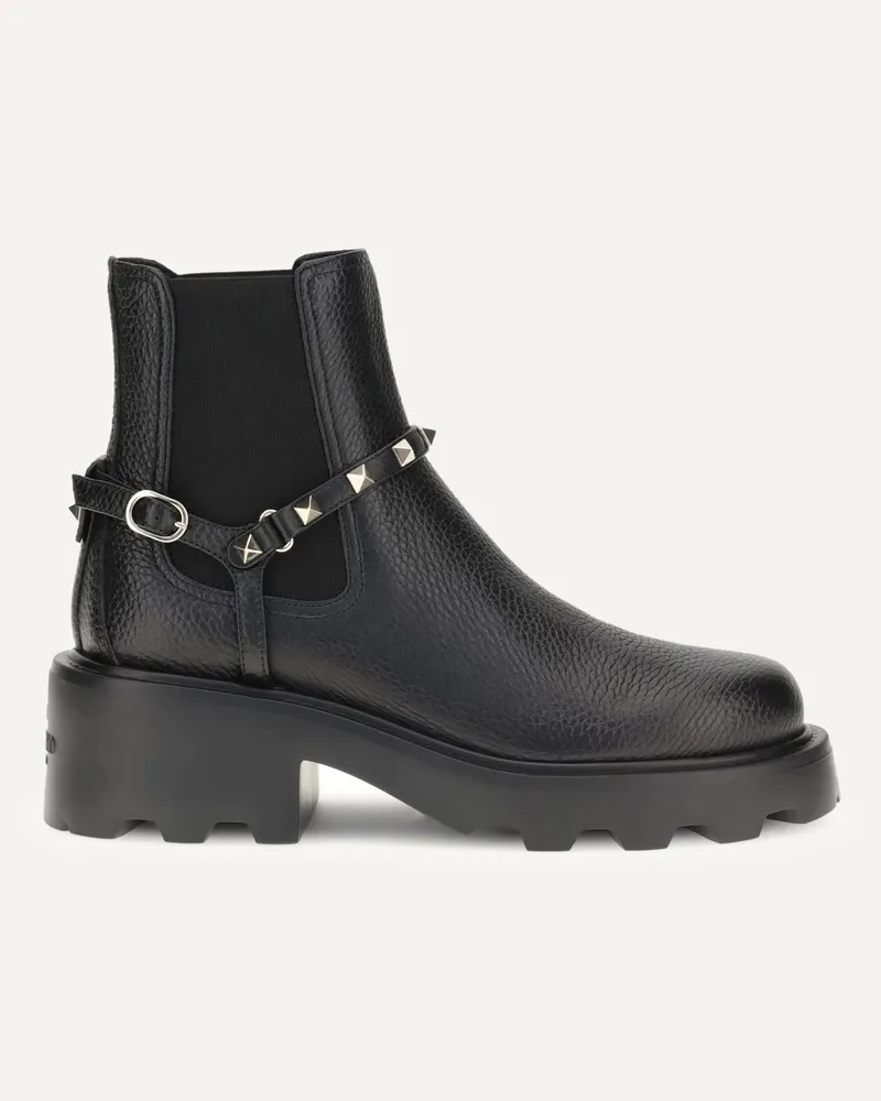 Valentino Garavani Leather Ankle Boots Female Black