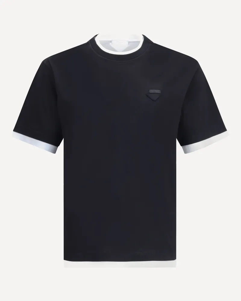 Prada Double layer T-Shirt Male Black