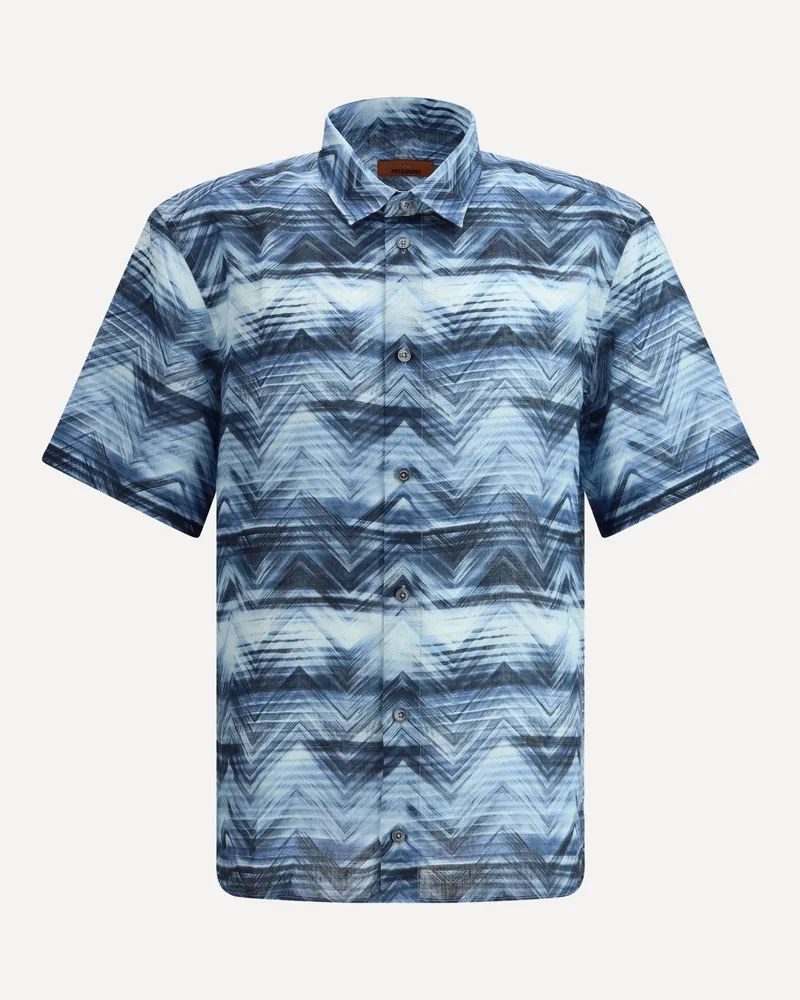 Missoni Short sleeve Shirt ZigZag pattern Male Blue