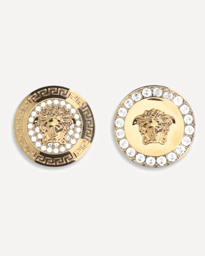 Versace Crystal Medusa Earrings Female Gold