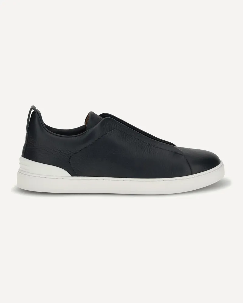 Ermenegildo Zegna Leather Sneakers Male Black