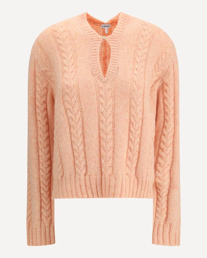 Loewe Mouliné Wool Sweater Female Pink