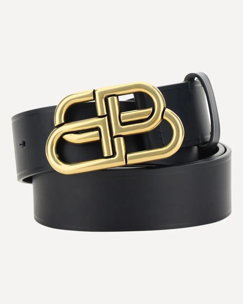 Balenciaga Logo leather Belt Male Black
