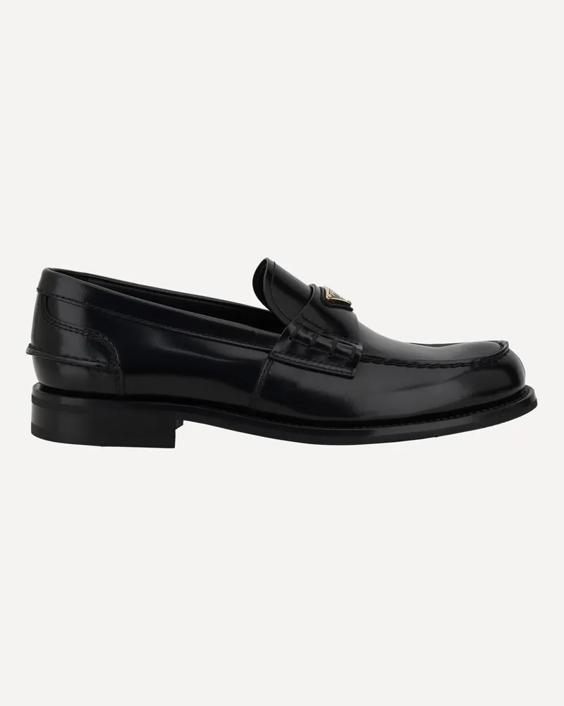 Prada Triangular plaque Loafers Male Black