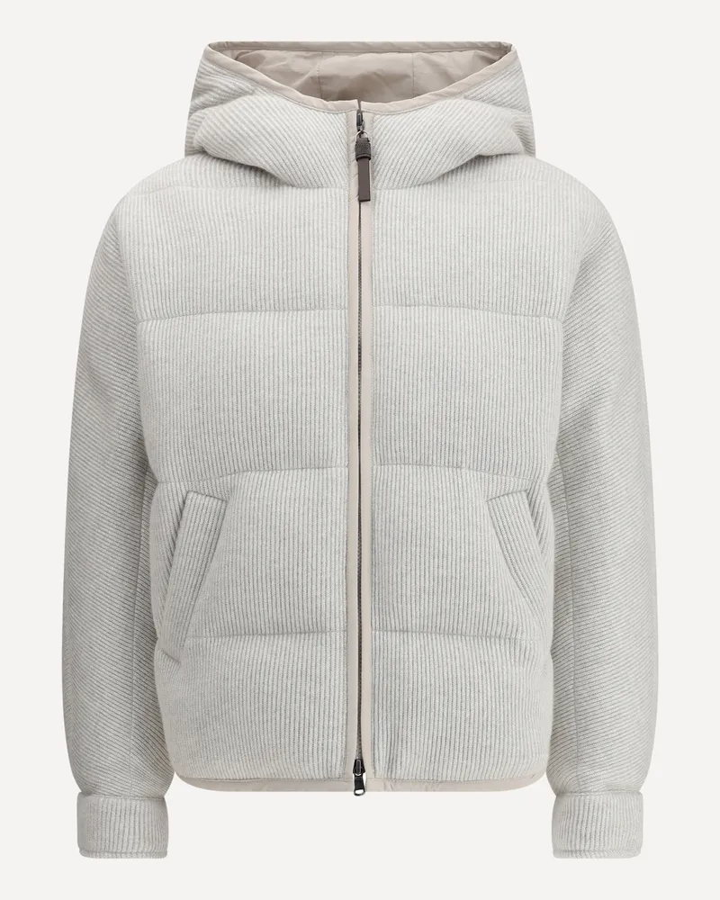 Brunello Cucinelli Lurex Down Jacket Female Grey