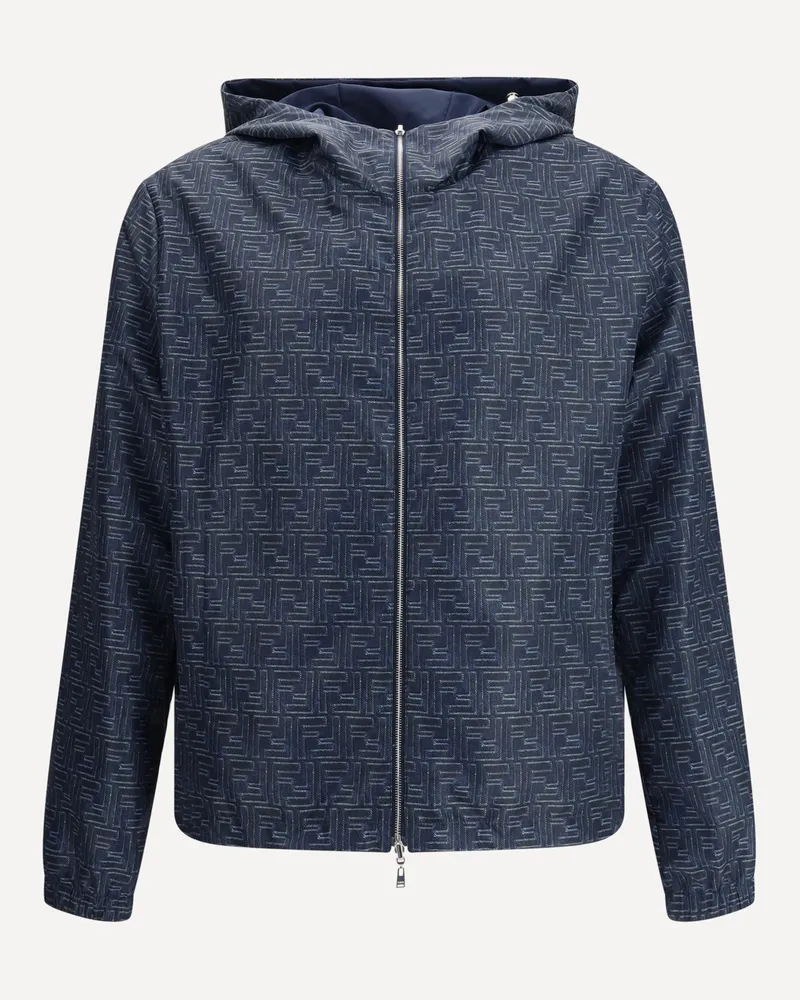 Fendi Reversible waterproof Jacket Male Blue
