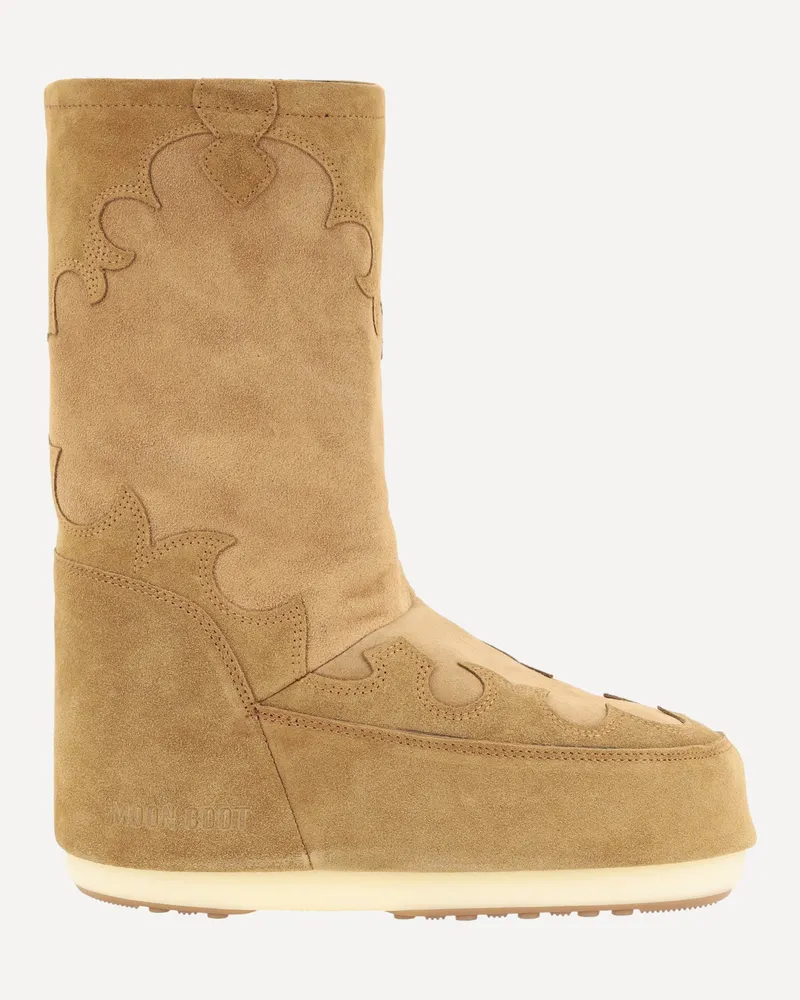 Moon Boot Icon Embrodery Boots Female Beige