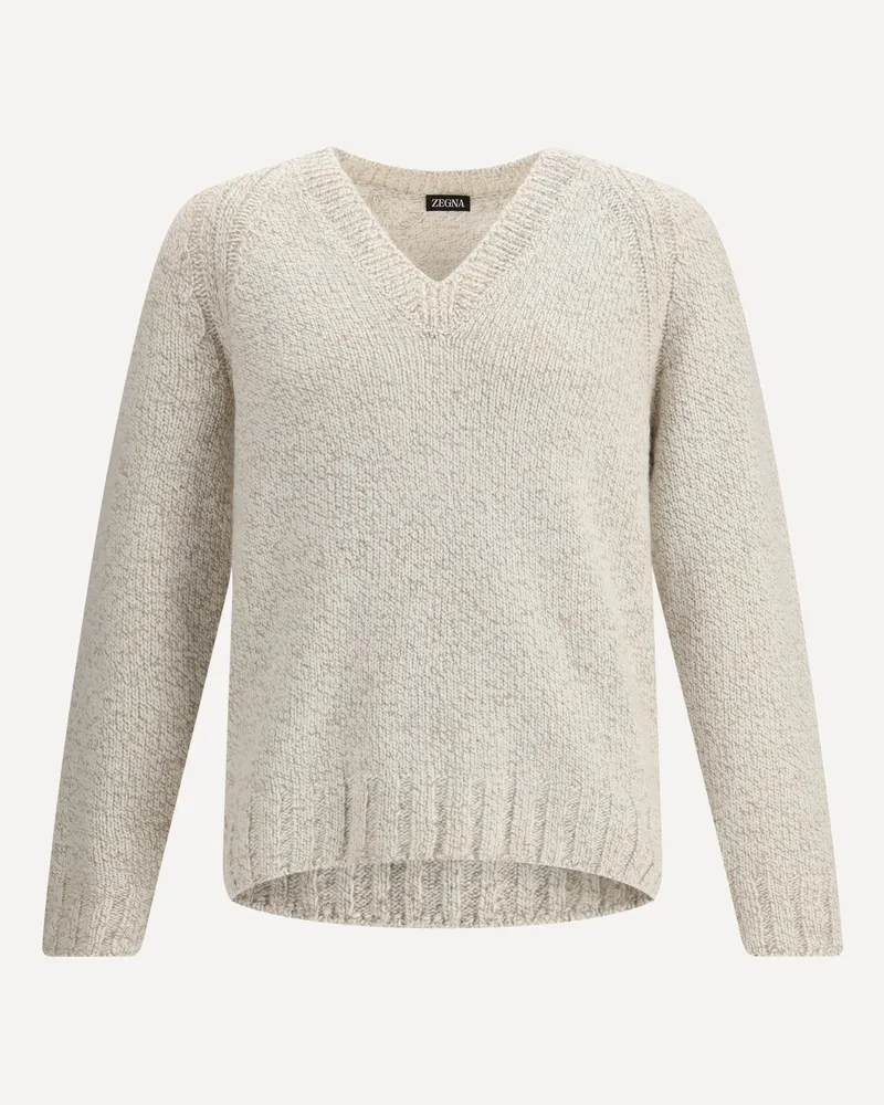 Ermenegildo Zegna V-neck Sweater Male Cream