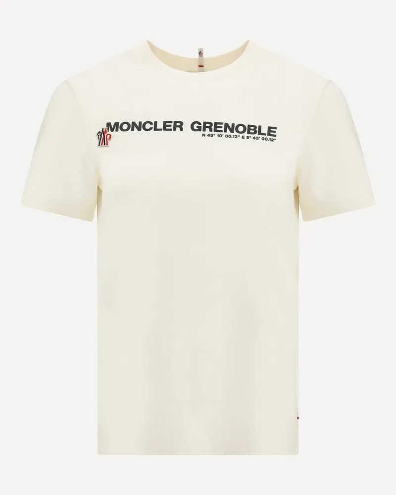 Moncler Contrasting logo T-shirt Female Cream