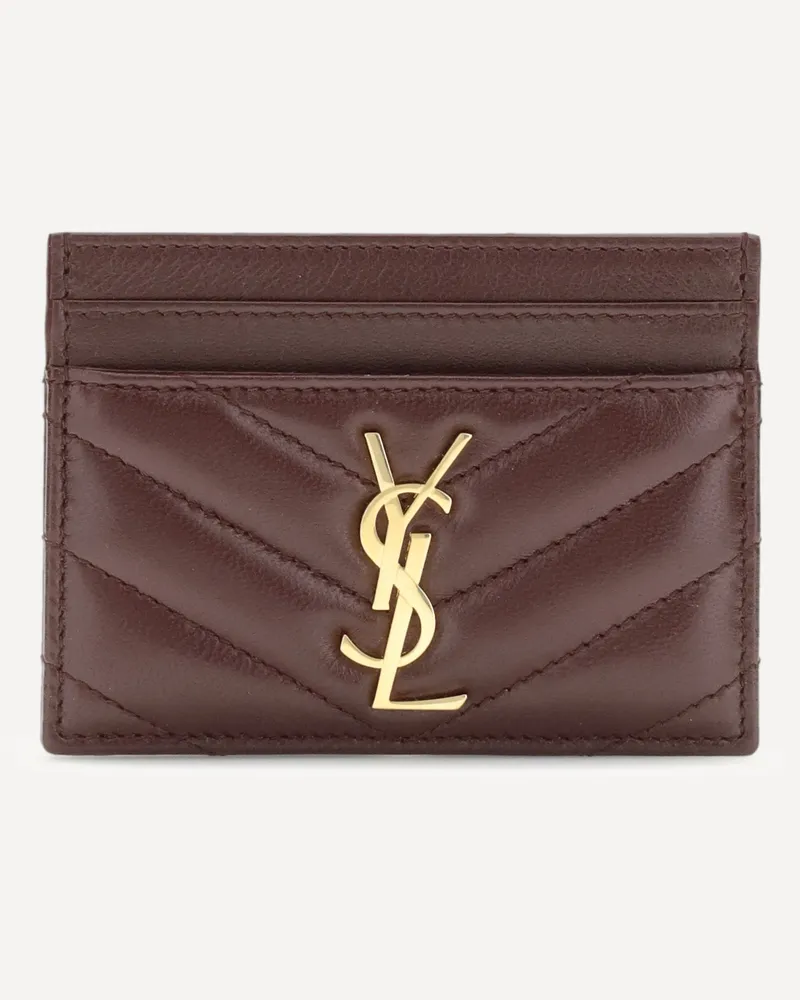 Saint Laurent Lambskin Card Holder Female Bordeaux