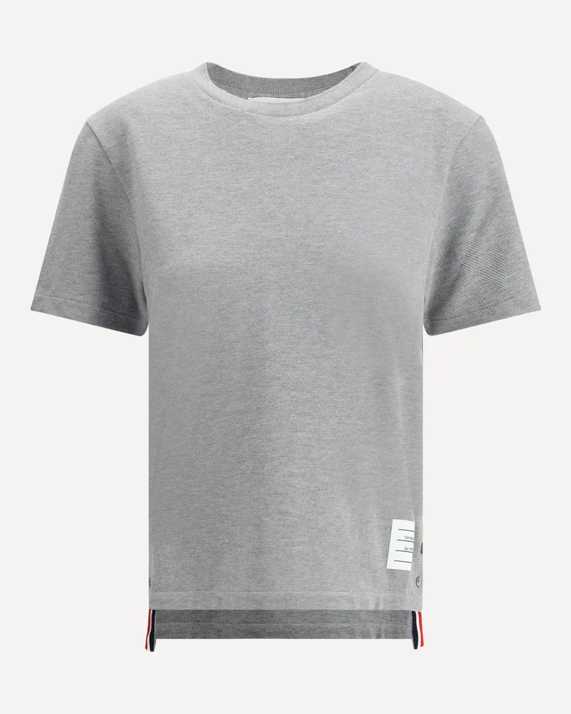 Thom Browne T-Shirt with iconic bands Female Grey
