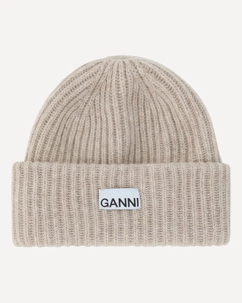 Ganni Beanie Hat Female Brown