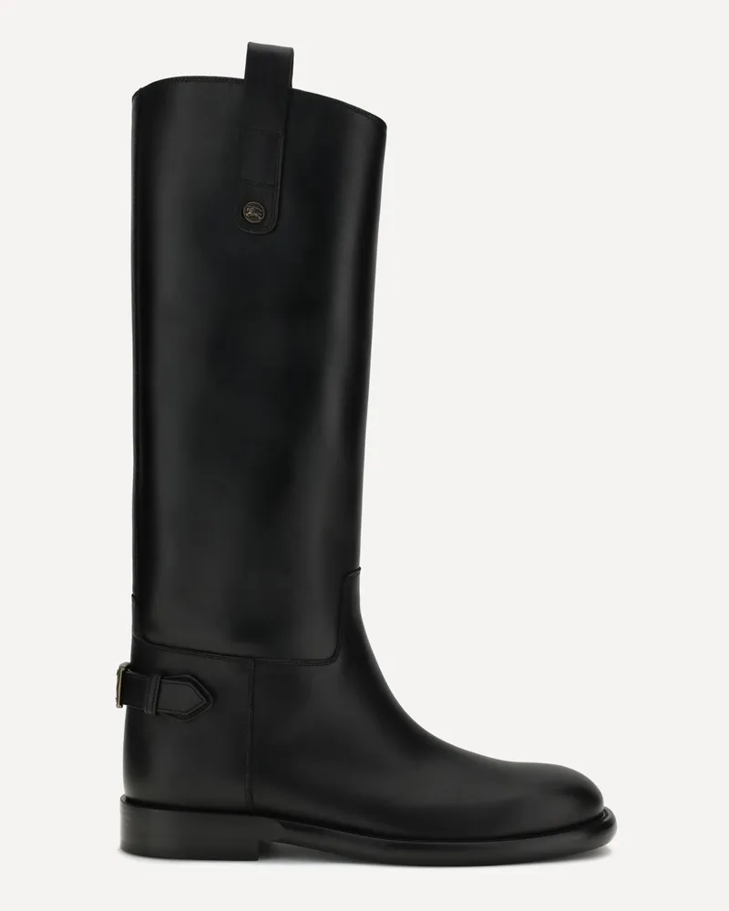 Burberry Leather high Boots Female Black