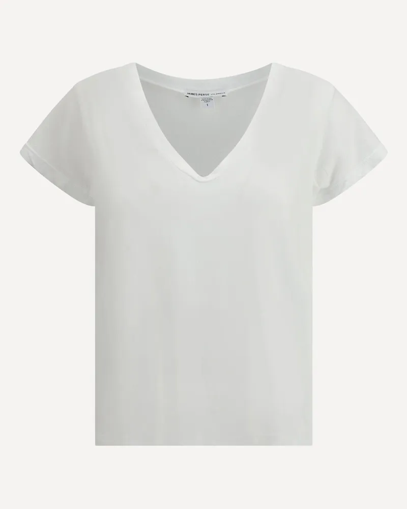 James Perse V-neck cotton T-Shirt Female White