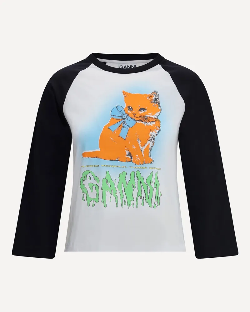 Ganni Kitty print T-Shirt Female Multicolour