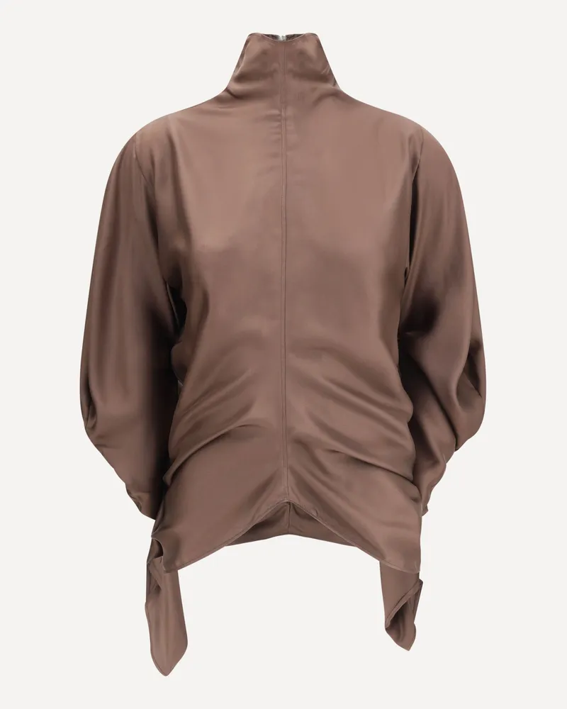 The Row Miles Silk Blouse Female Brown