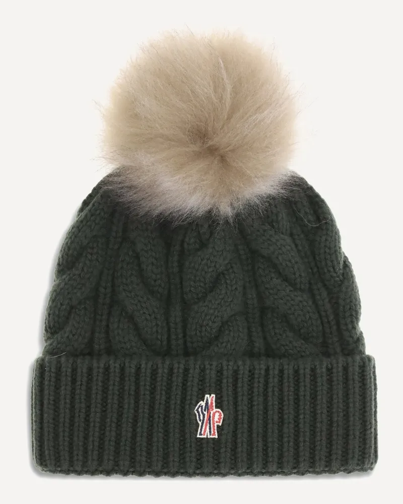 Moncler Beanie Hat with pon pon Female Green