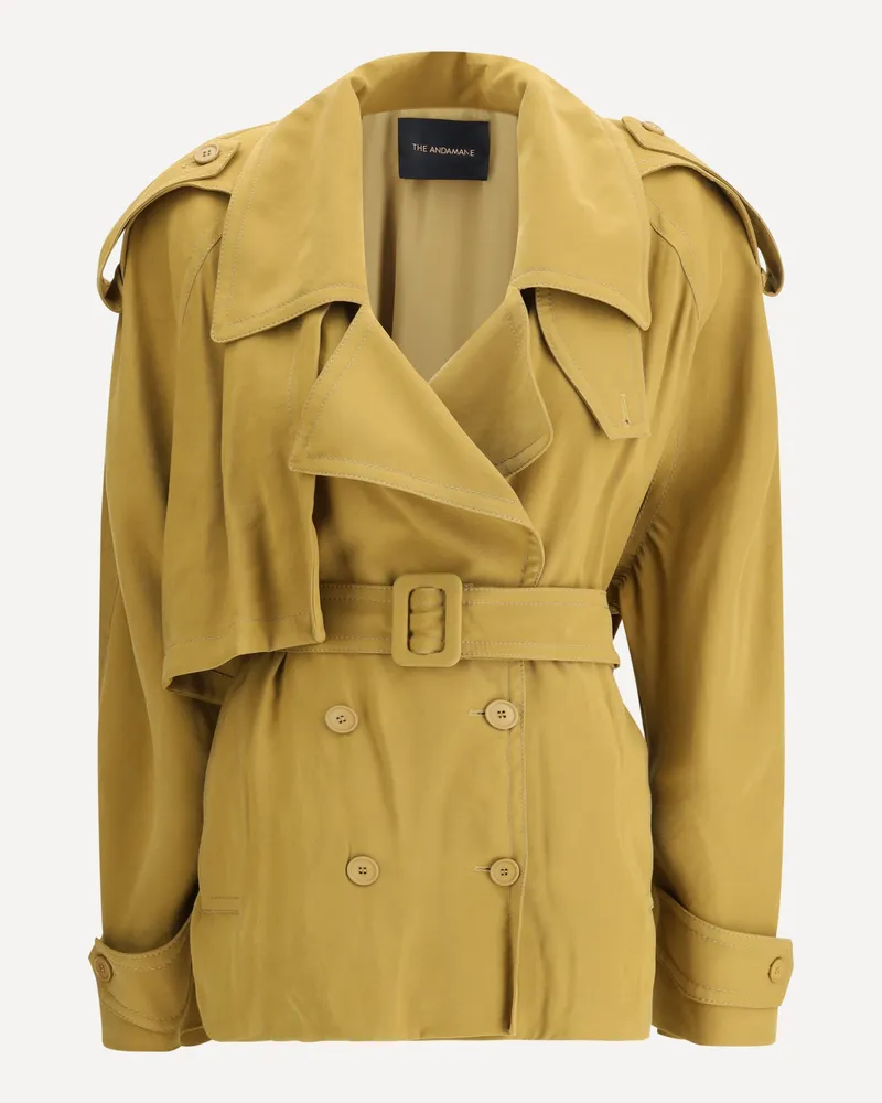 ANDAMANE Double-breasted Short Trench Coat Female Beige