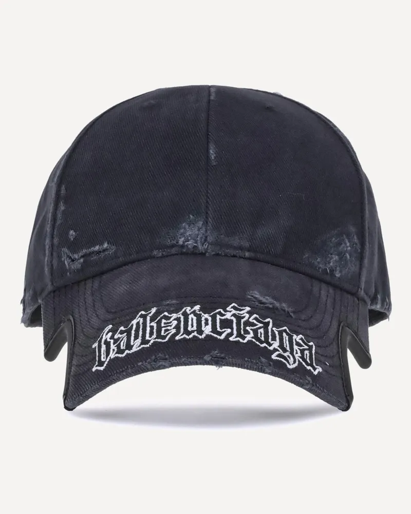 Balenciaga Script Baseball Hat Female Black