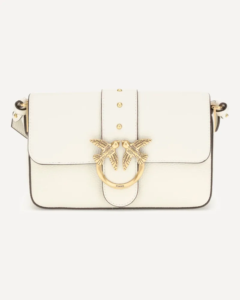 Pinko Love leather Shoulder Bag Female White