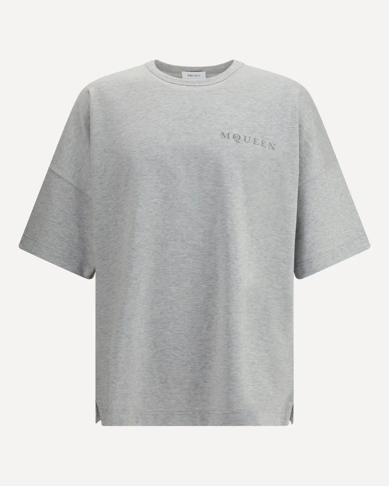 Alexander McQueen Logo T-Shirt Male Grey