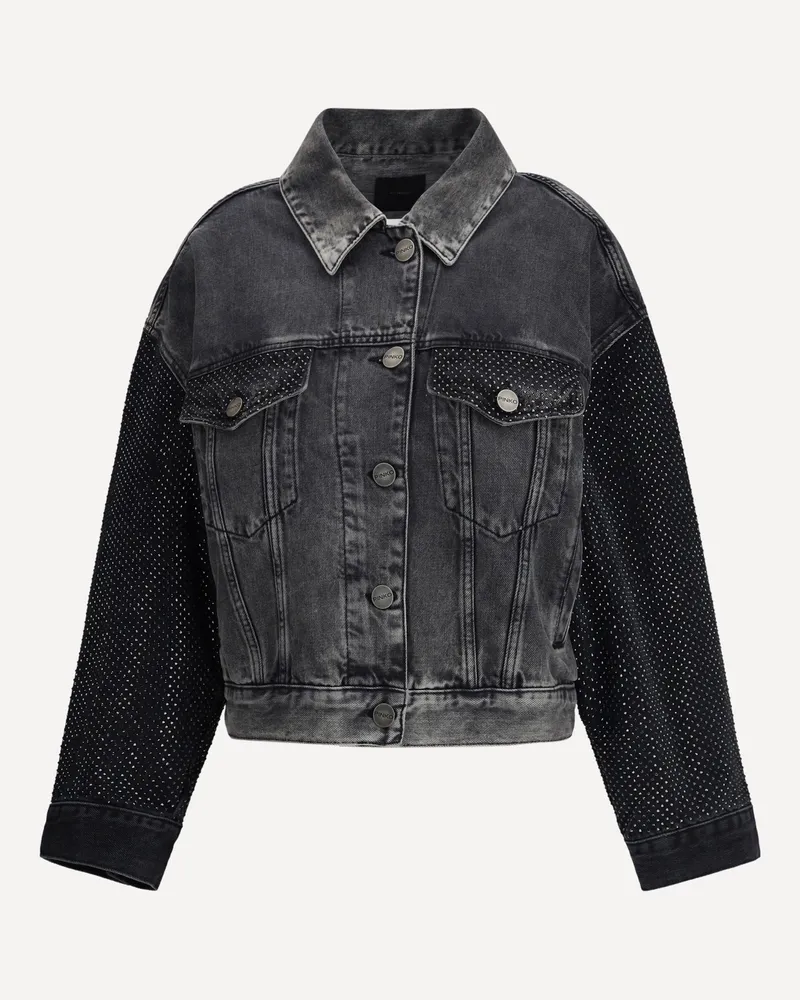 Pinko The Trucker jacket with mini studs Female Grey