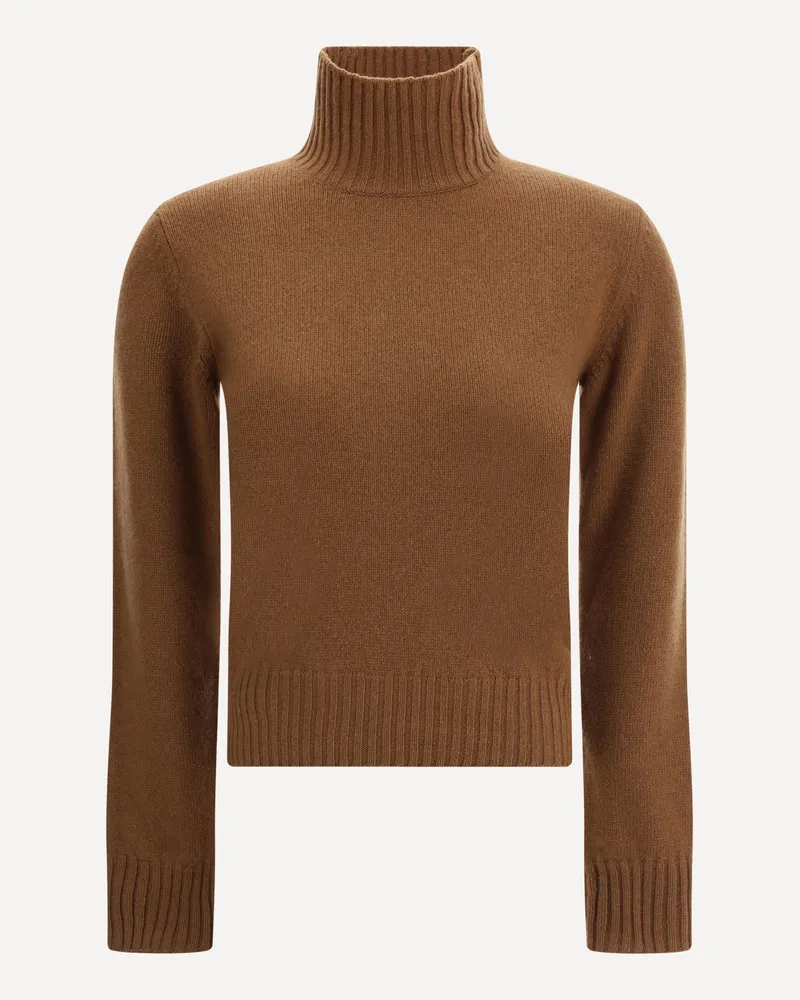 AMI Paris Ami De Coeur Turtleneck Sweater Female Brown