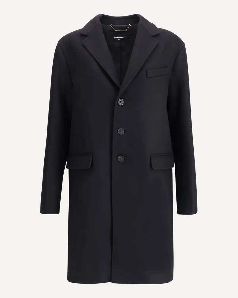 Dsquared2 Wool midi Coat Male Black