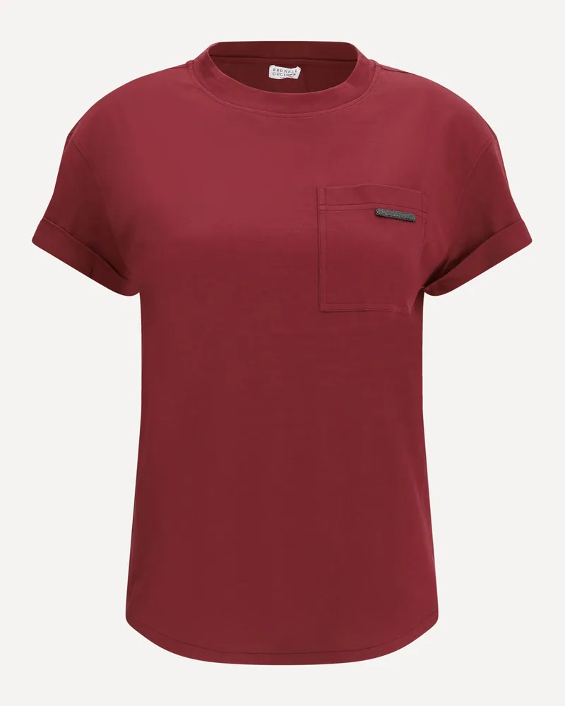 Brunello Cucinelli Cotton T-Shirt Female Bordeaux