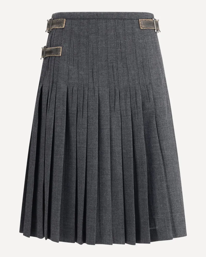 Prada Pleated Skirt in kid mohair Female Grey